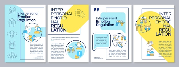 Plantilla de folleto azul y amarillo de regulación de emociones interpersonales
