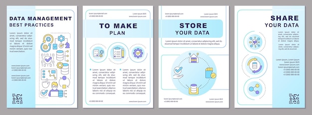 Plantilla de folleto azul de mejores prácticas de gobierno de datos