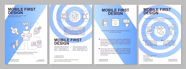 Vector plantilla de folleto azul de primer diseño móvil