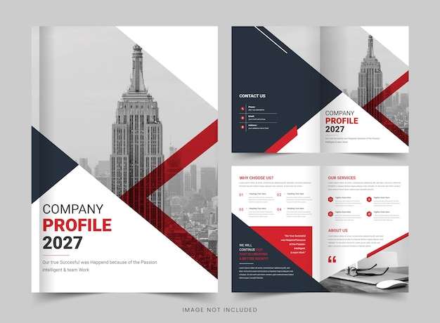 Plantilla de folleto bifold corporativo Diseño plantilla vectorial de folleto de negocios