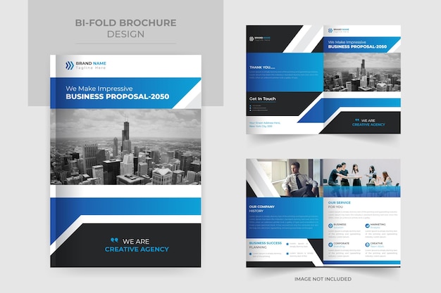 plantilla de folleto bifold de negocios corporativos y diseño de portada de perfil de empresa