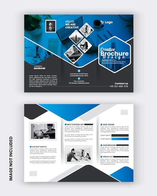 Plantilla de folleto comercial en diseño de tríptico Folleto de diseño corporativo con plantilla de diseño mínimo