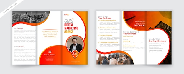 Plantilla de folleto comercial en diseño tríptico Folleto de diseño corporativo