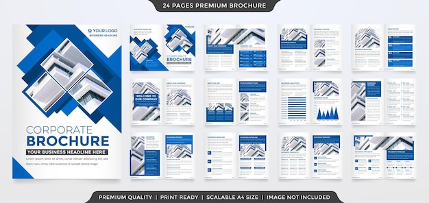 Plantilla de folleto comercial con estilo abstracto y simple