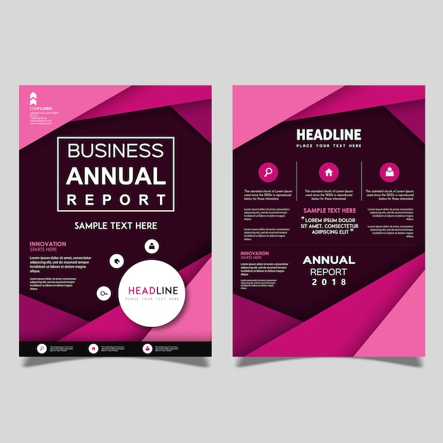 Plantilla de folleto comercial de informe anual de vector