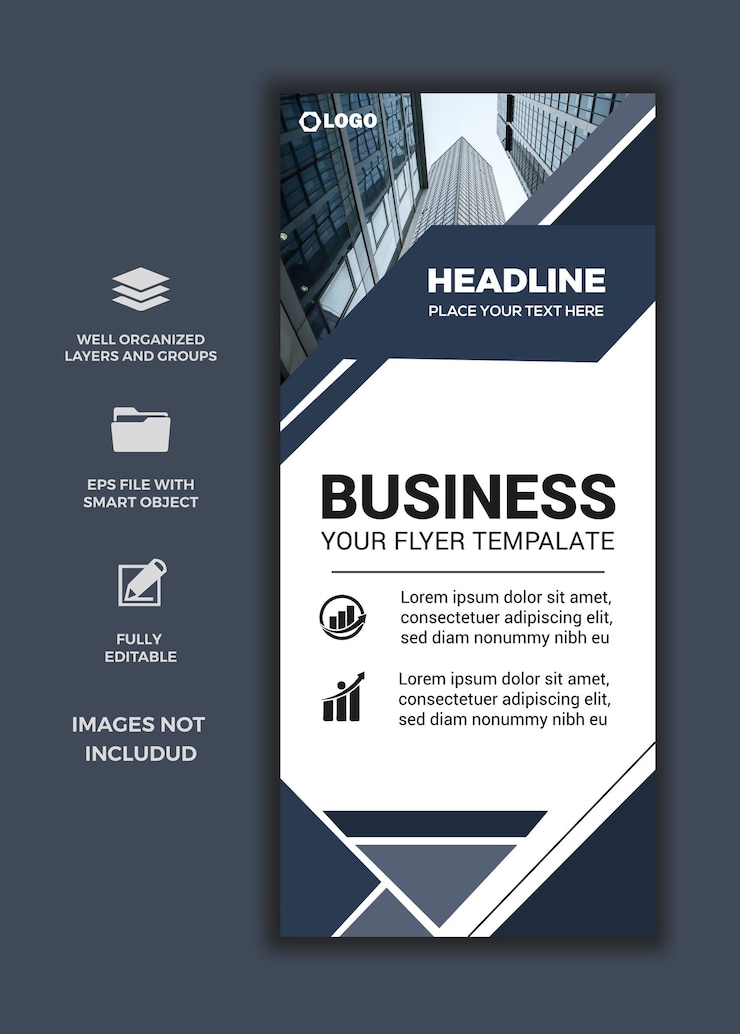 Plantilla de folleto comercial para marketing y promoción