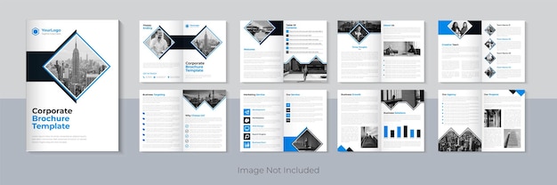 Plantilla de folleto comercial de varias páginas de diseño de folleto moderno vector premium