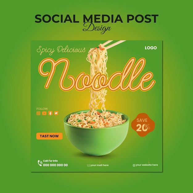 plantilla de folleto de comida italiana cuadrada