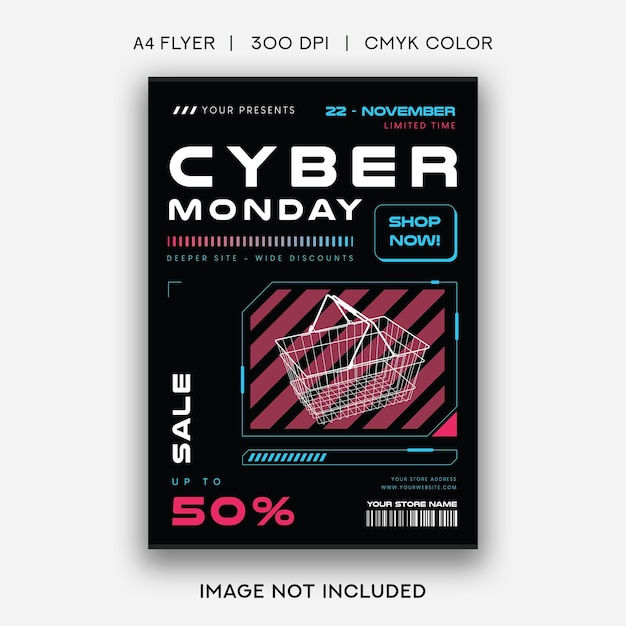 Vector plantilla de folleto de cyber monday