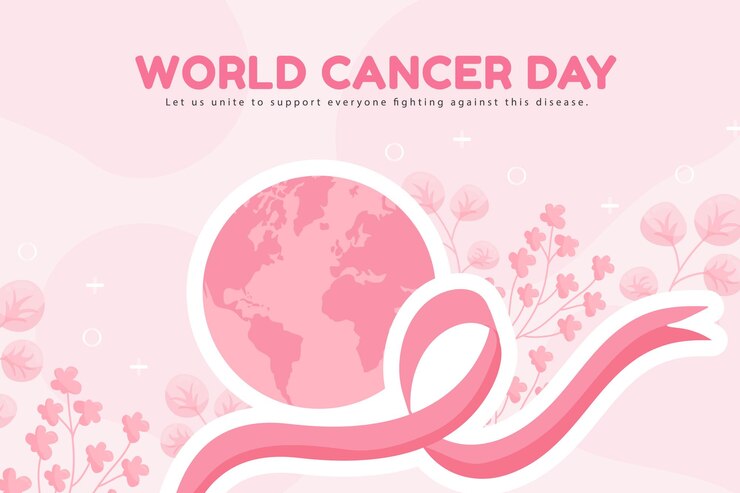 Plantilla y folleto del Día Mundial del Cáncer, diseño de ilustraciones vectoriales