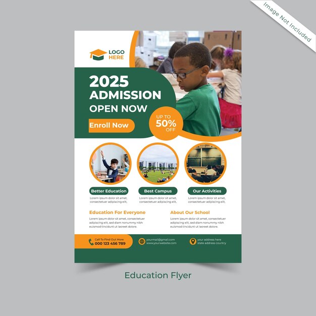 Plantilla de folleto educativo de Vector Kids