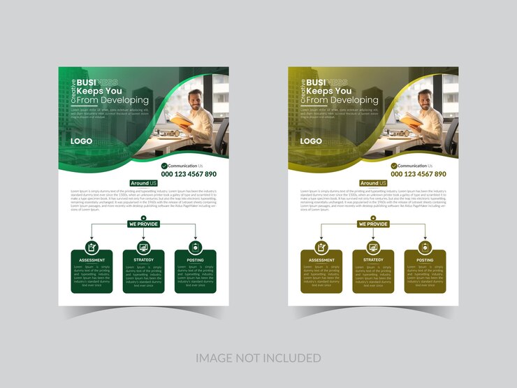 plantilla de folleto empresarial creativo en formato vectorial