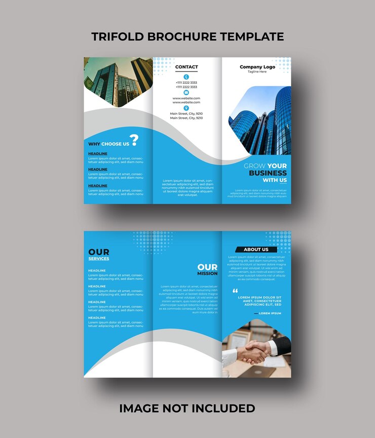 Vector plantilla de folleto empresarial triplete