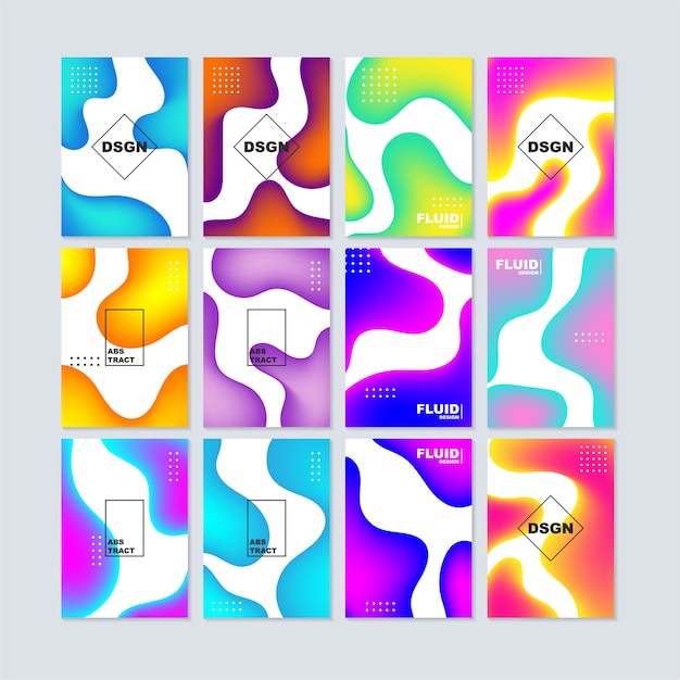 Plantilla de folleto fluido abstracto