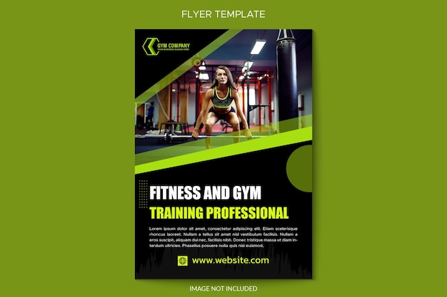 Plantilla de folleto de gimnasio con foto