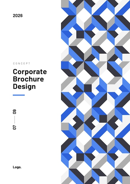 plantilla de folleto de identidad corporativa para eventos empresas o diseño comercial con patrón abstracto