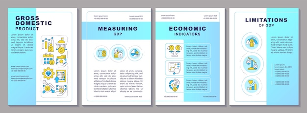Vector plantilla del folleto de indicadores económicos del pib