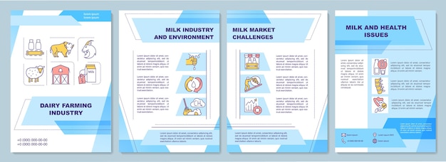 Plantilla de folleto de industria láctea