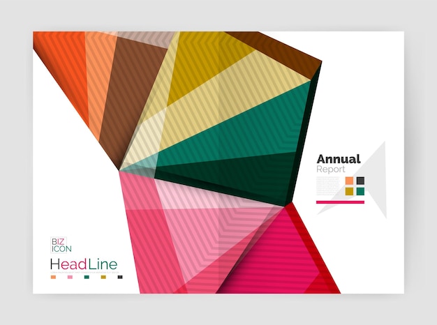 Plantilla de folleto de informe financiero geométrico abstracto de negocios