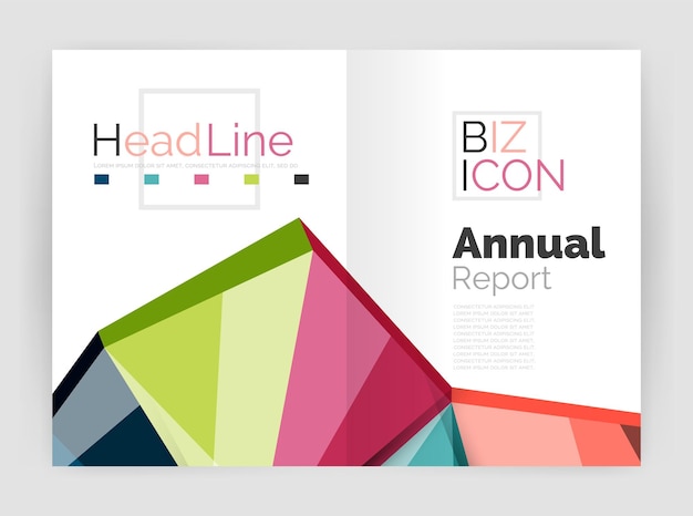 Plantilla de folleto de informe financiero geométrico abstracto de negocios