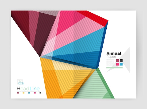 Plantilla de folleto de informe financiero geométrico abstracto de negocios