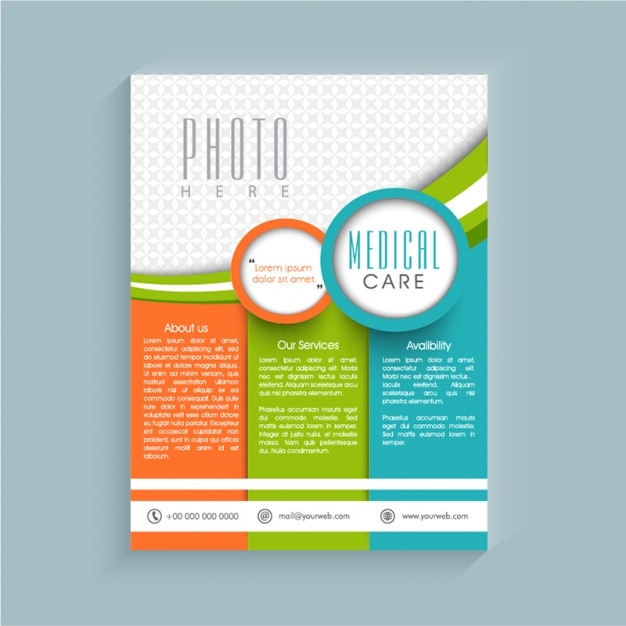 Vector plantilla de folleto médico con diferentes colores