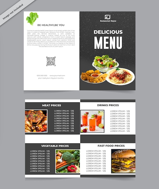 Plantilla de folleto de menú de restaurante moderno