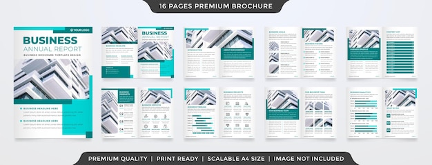 plantilla de folleto minimalista con concepto moderno y uso de diseño minimalista para perfil comercial