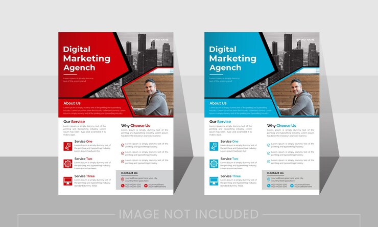 La plantilla para un folleto moderno de una agencia de marketing digital