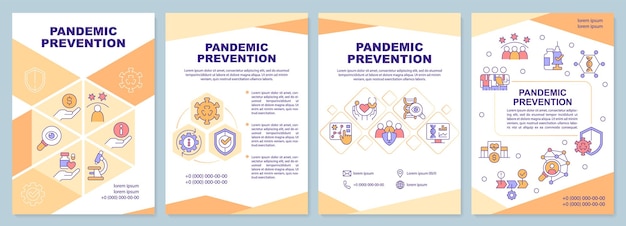 Plantilla de folleto naranja de prevención de pandemias