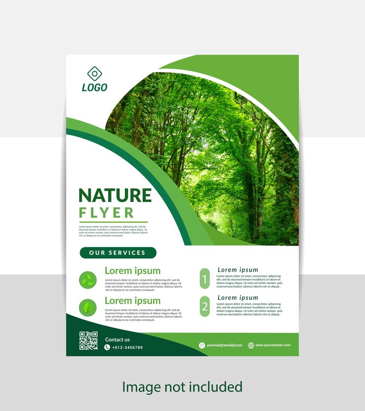 plantilla de folleto de la naturaleza verde