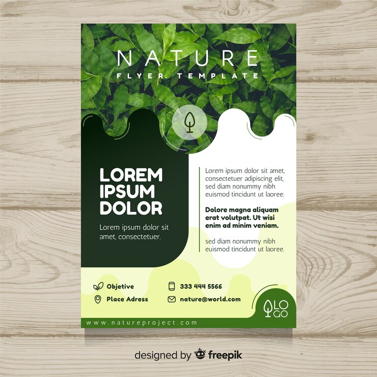 Vector plantilla de folleto de naturaleza