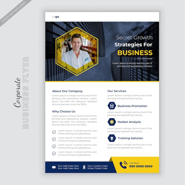 Plantilla de folleto de negocios corporativo de vector
