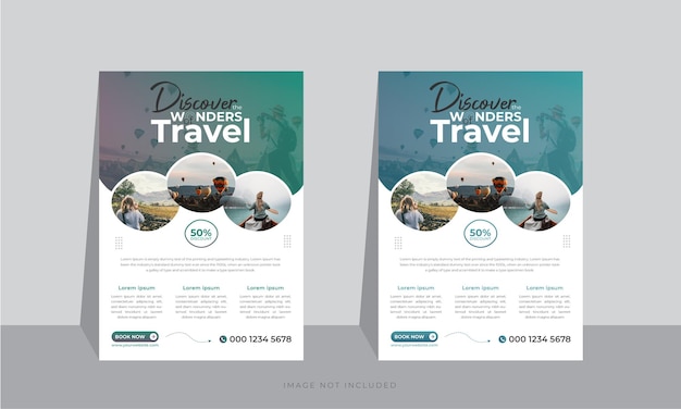 Plantilla de folleto de negocios con foto para una agencia de viajes