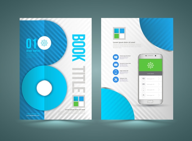 Vector plantilla de folleto de negocios con teléfono inteligente