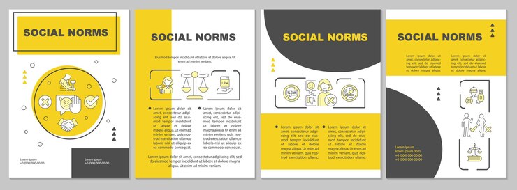 Vector plantilla de folleto de normas sociales