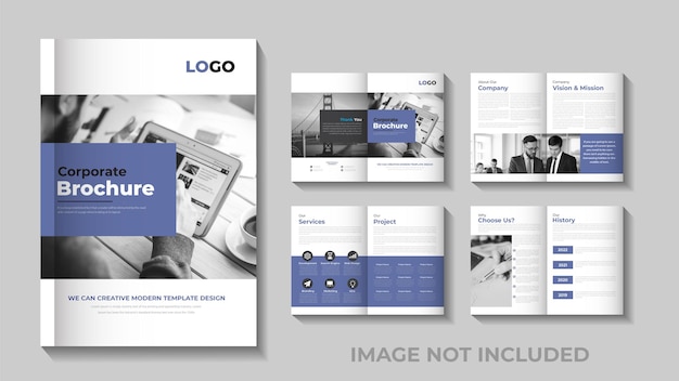 Plantilla de folleto de perfil de empresa plegable comercial