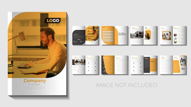 Plantilla de folleto de perfil de empresa plegable comercial