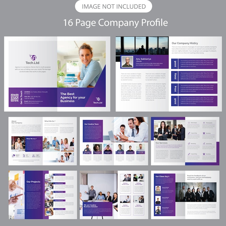 Vector plantilla de folleto - perfil de la empresa