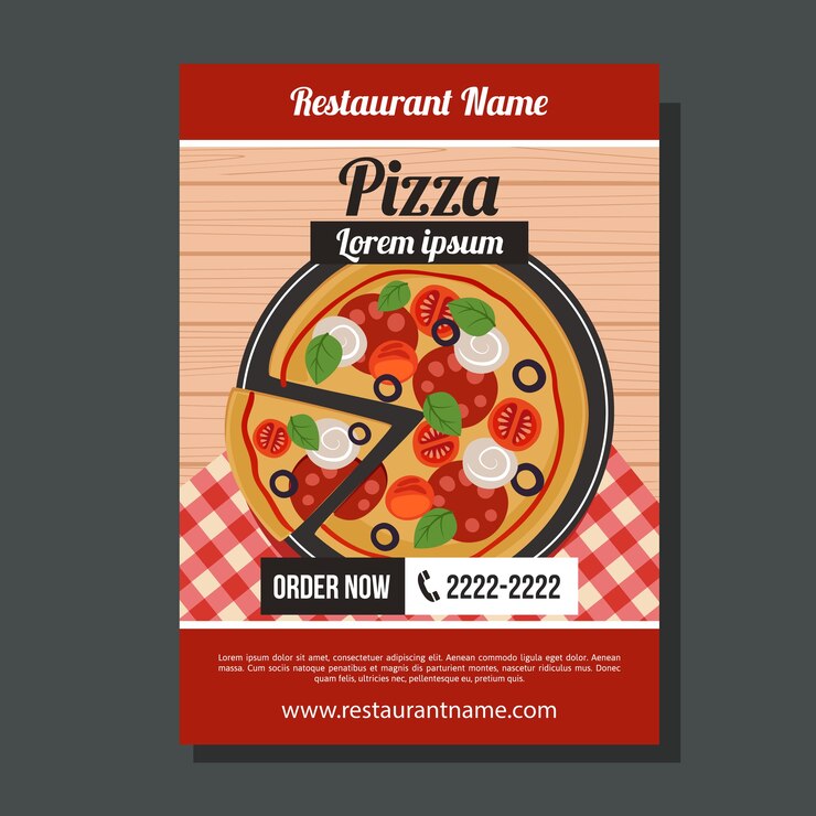 plantilla de folleto de pizza