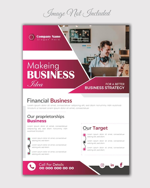 plantilla de folleto profesional de negocios de marketing y redes sociales
