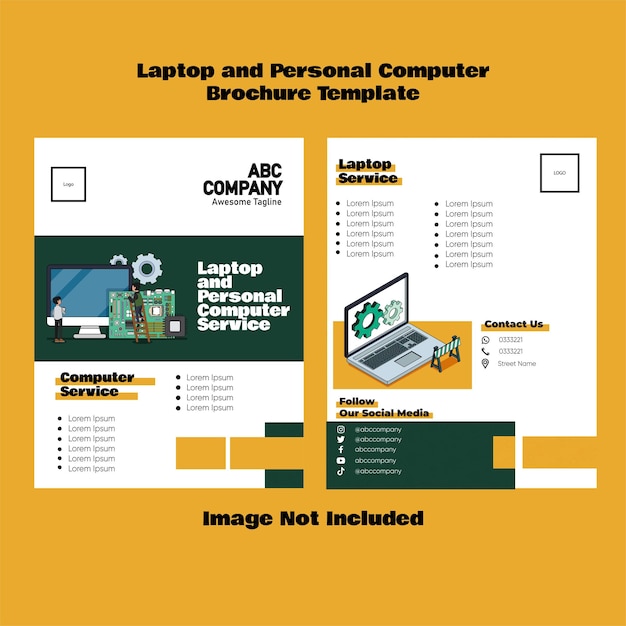 Plantilla de folleto - servicio de computadoras personales y portátiles