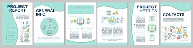 Plantilla de folleto de servicio médico diseño de impresión de folleto de folleto de volante con ilustraciones lineales diseños de página de vectores de medicina y atención médica para revistas informes de proyectos carteles publicitarios