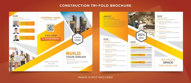 Plantilla de folleto - triple construcción