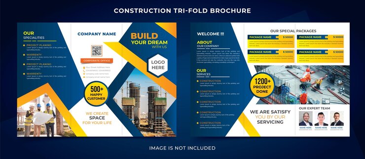 Plantilla de folleto - triple construcción