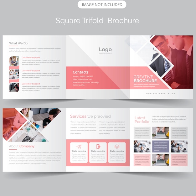 Plantilla de folleto - triple cuadrado