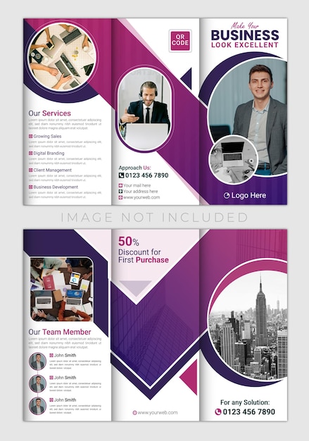 Plantilla de folleto triplo para empresas creativas