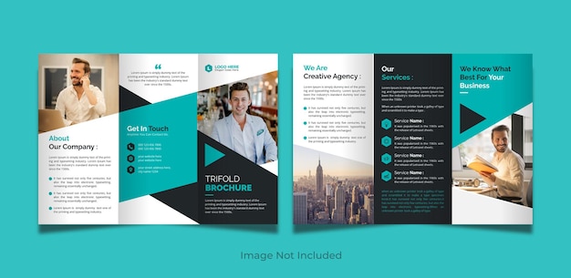 Plantilla de folleto tríptico corporativo y comercial.