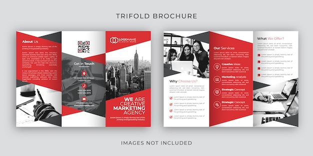 Plantilla de folleto tríptico corporativo