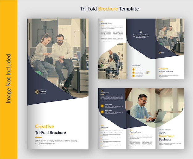 Plantilla de folleto tríptico creativo corporativo Vector Premium